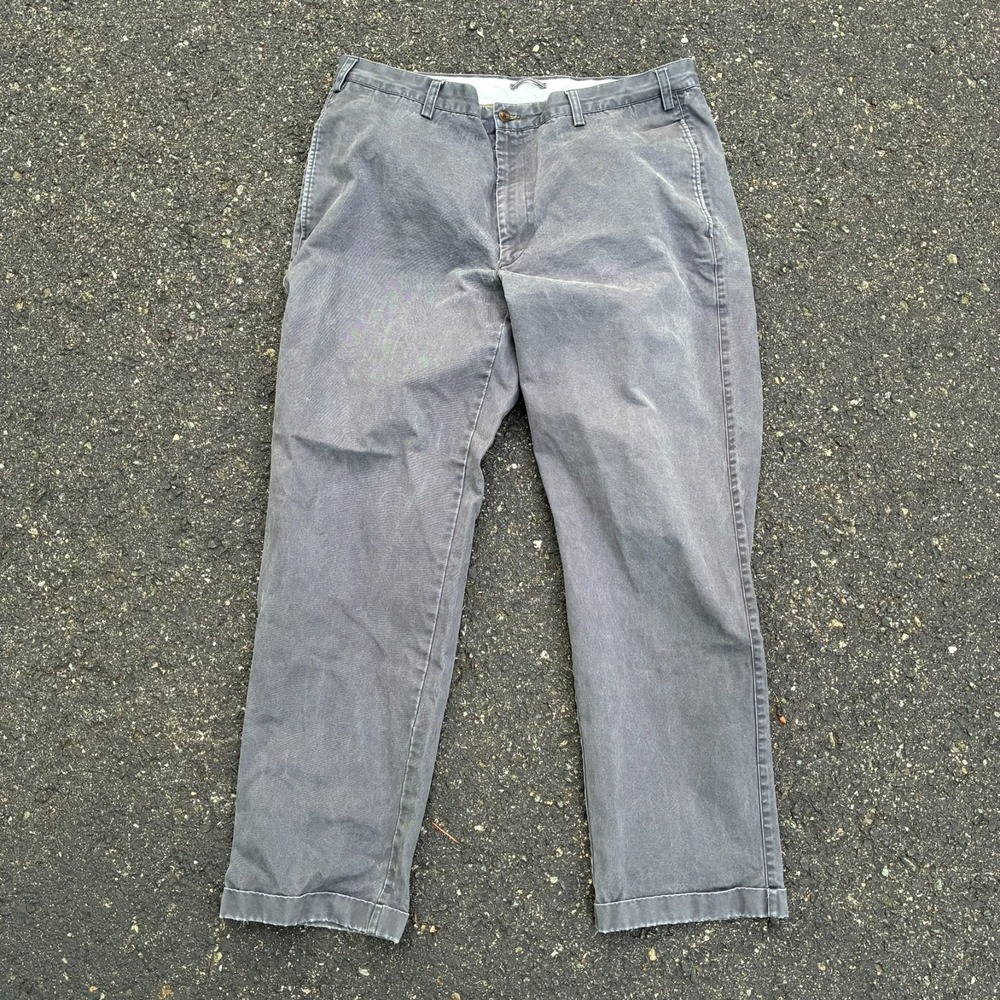 Orvis Men's Gray Casual Pants Size 40x33 100% Cotton Canvas Chinos